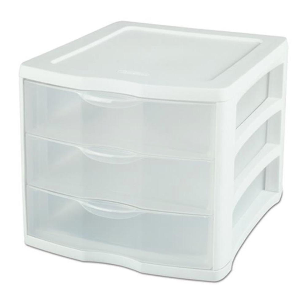 Sterilite Countertop Stackable Clear 3 Tiered Drawers NWT